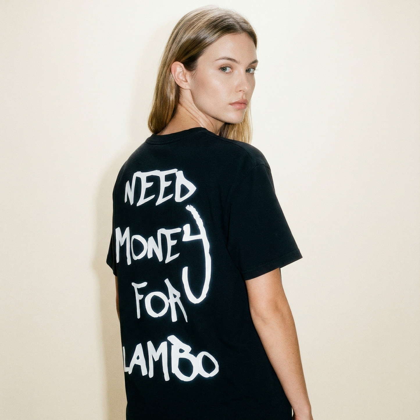 טי שירט אוברסייז "Need Money For Lambo"